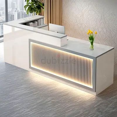 Luxury Minimalist LED Reception Desk