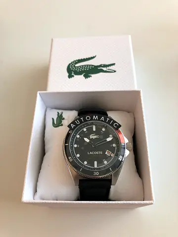 Lacoste Automatic Mens Watch with Black Rubber Strap - Never Used