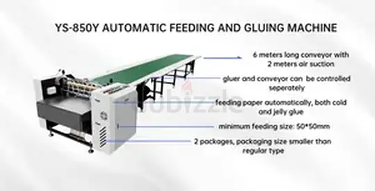👉 Automatic Gluing Machine with Auto Feeder - Hot  Cold Glue