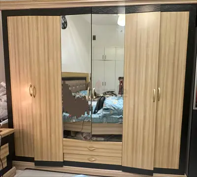 Large 4-Door Wardrobe with Mirror and Drawers - Good Condition