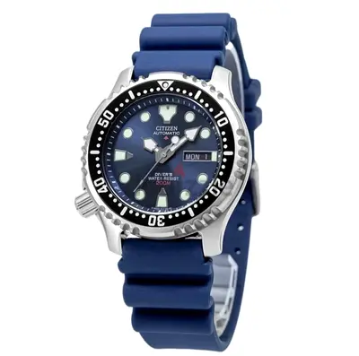 Citizen Automatic Divers Watch 200M with Blue Rubber Strap - Mens