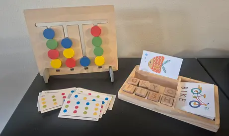 Wooden Educational Counting  Alphabet Toy Set - Good Condition