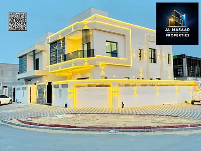 Your dream villa, a modern corner unit, two floors and a rooftop, including registration and ownership fees, close to all services, near Sheikh Mohamm
