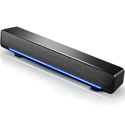 Soundbar USB Powered Soundbar with LED Accent Light for Computer Desktop Laptop PC iPad iPhone MP3