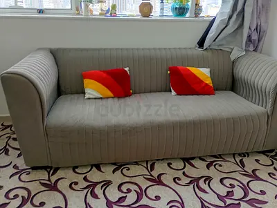 Modern Grey Velvet Armchair — Single Seater and 3seater sofa Good Condition