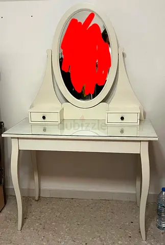 White IKEA HEMNES Dressing table with mirror for sale
