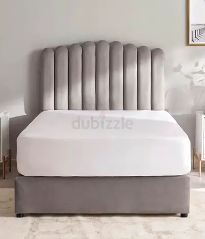 Anna Single upholstered bed with headboard and mattress — good condition