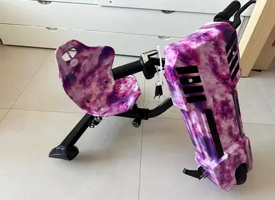 Kids Drift Trike Kart with Adjustable Frame and Keys - Purple Tie-Dye.