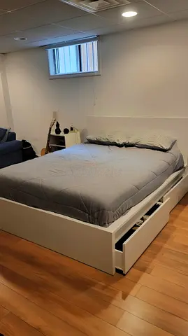 IKEA Malm Queen size bed frame with ikea mattress.