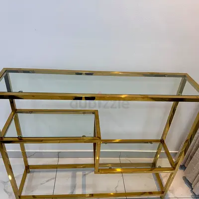 Golden Stainless Steel Glass Shelves for Sale!