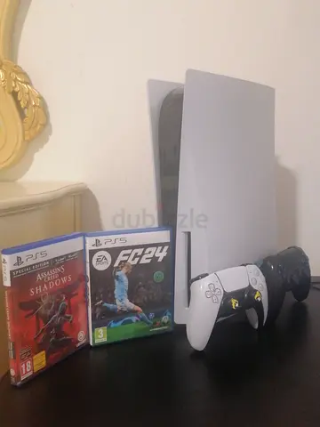 Ps5 + 2 controllers + 2 Games (FC24  AC shadows) Need gone soon, first serious buyer takes it.