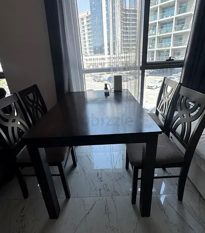 Dining Table with 4 Chairs - Dark Finish