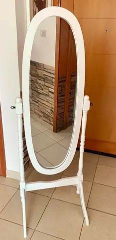 IKEA standing mirror, white color.