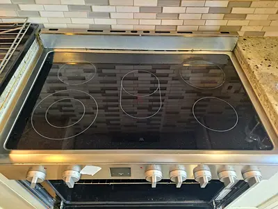 Used 5-Burner Electric Ceramic Cooktop with Oven - Good Working Condition