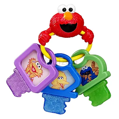 Sesame Street Elmo Baby Teether Key Rattle - Soft Plastic Keys