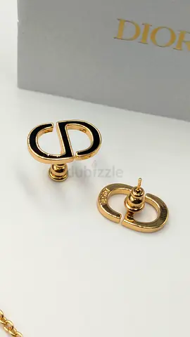 Dior Gold CD Logo Stud Earrings