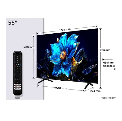 TCL 55-inch 4K UHD QLED Smart TV (55) - Slim Bezel, Remote Included