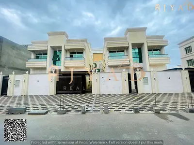 For sale: luxury villa in Al Mowaihat Al Talla Ajman, opposite Saudi German Hospital, 6 master rooms, maid's quarters, prime spot, close to services