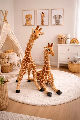 Pair of life-size plush giraffes – great condition