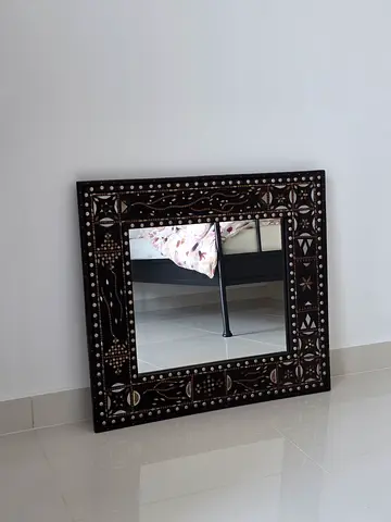 Moroccan Handcrafted Inlaid Wooden Mirror Antique