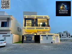 Villa (corner) for sale in Ajman | Al Helio 2 area | 5 rooms, majlis, 2 halls and roof | Freehold ow