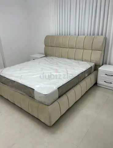 Beige King Size Bed