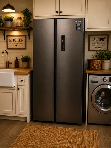 Free delivery Samsung digital Side-by-Side Refrigerator - Dark Stainless, Excellent Condition