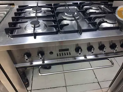 Indesit 5-Burner Stainless Steel  Gas Range with Electric Oven