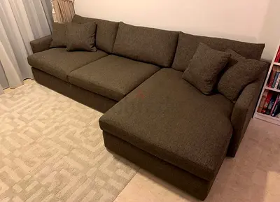 L-Shaped Cratebarrel lounge deep couch
