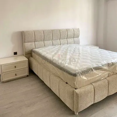 Beige King Size Bed