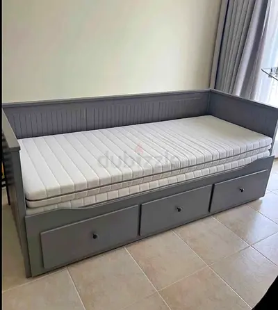 IKEA Hamnes daybed with 3 big storage drawers and 2 IKEA mattresses.