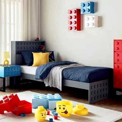LEGO style single kids bed from home center