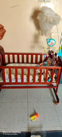 Wooden Baby Crib - Very Good Condition