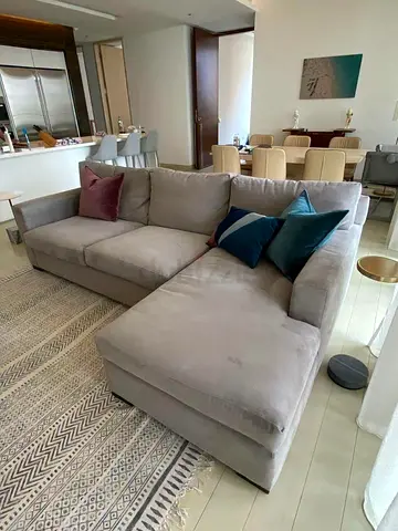 Perfect condition CrateBarrel axis feather filled L Shape Sofa