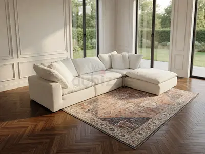 Marina home feather filled sofa with footstool