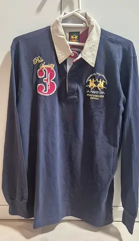 La Martina navy long sleeve rugby shirt, size XL - excellent condition
