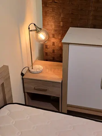 Bedside tables with bed side lights