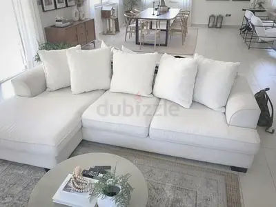 The One Kingston L shape sofa beige