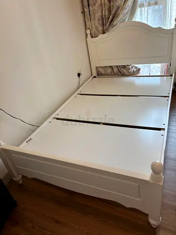 White Malaysian Wooden Bed Frame – Good Condition