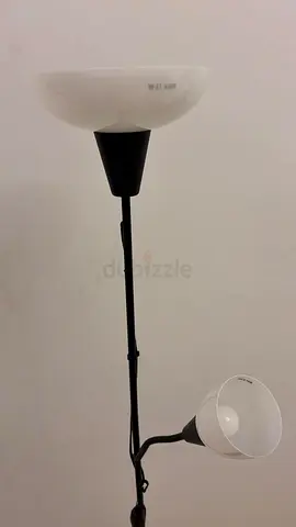 Black Metal Floor Lamp with Adjustable Reading Light