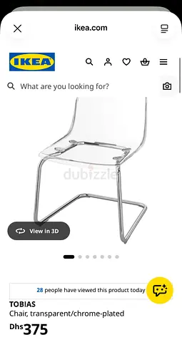 IKEA Tobias Transparent Chrome-Plated Chair