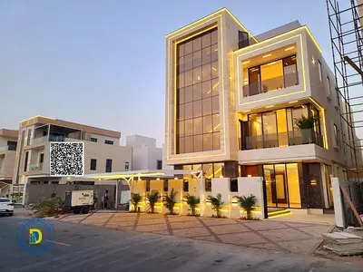 فيلا فاخرة 4  طوابق، 6 غرف مع مصعد شامل رسوم التسجيل والماء والكهرباء والمكيفات تشطيبات فاخرة للغاية في الياسمين عجمان مقابل الحديقة