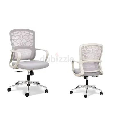 Modern Ergonomic Mid-Back Mesh Office Chair – Breathable Grey Swivel Task Chair
