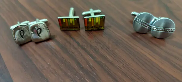 Three Pairs of Mens Cufflinks - Silver and Novelty Designs