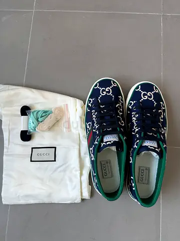 Pre-owned Gucci Ace sneakers with dust bag and spare laces - size US- 10 EU 44