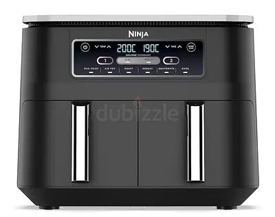 Ninja Foodi Dual Zone Digital Air Fryer, 2 Drawers, 7.6L, 6-in-1, Air Fry, Max Crisp, Roast, Bake, D