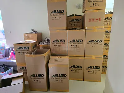 Set of moving boxes — used, sturdy packing boxes (various sizes)
