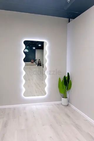 Large Wavy LED Wall Mirror — Modern Decorative Mirror