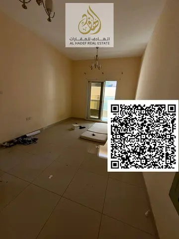1BR + hall in Al Rawda 1, 2 baths, balcony, built-in wardrobes, 2nd tenant. Near Hamidiya Police. Rent AED 32K, 4 cheques, security cheque required...