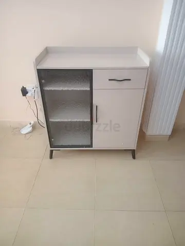 Shoes Compact storage cabinet with glass door and drawer - good condition